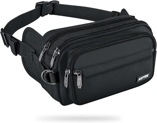 AGPTEK Men's Women's Outdoor Sports Running Waist Bag with Multiple Pockets and Adjustable Belt for Travel, Hiking, Climbing, Jogging, Hiking