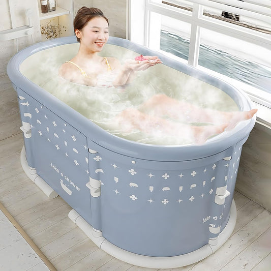 TORIBIO Foldable Bathtub for Adults, Portable Soaking Tub for Home & Travel