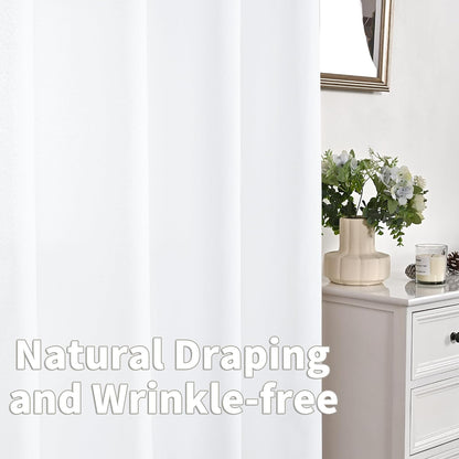 YoungsTex Natural Linen Curtains 84 Inch Long for Living Room Bedroom Grommet Top Light Filtering Privacy Linen Textured Window Semi Sheer Drapes, 2 Panels, 52x84 Inch, Natural