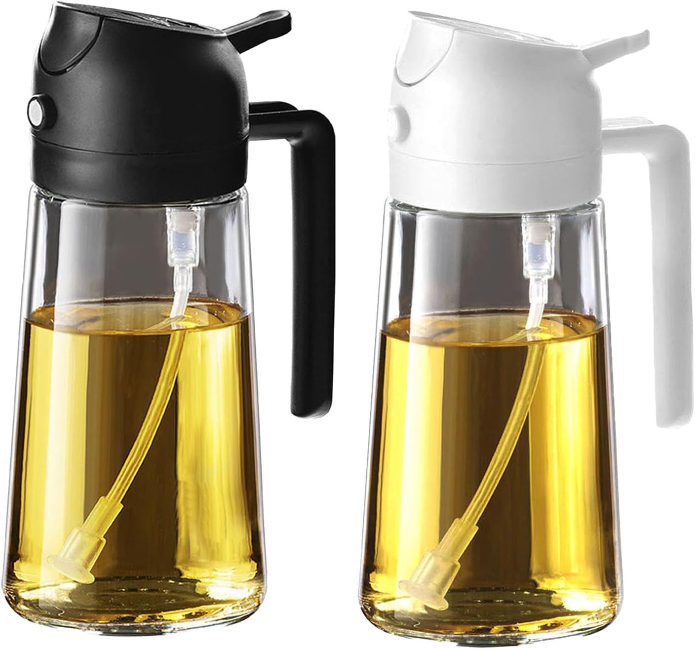 Purilite Select 470ml Glass Oil Sprayer &amp; Dispenser Bottle – 2-in-1 Flip Top