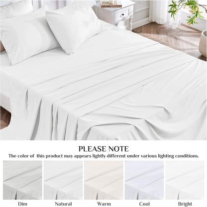 JOLLYVOGUE Queen Size Bed Sheet Set - 4 Piece Bed Sheets Set with Deep Pocket - Soft Breathable & Cooling - Resists Shrinkage & Fading Draps Queen - Easy Care (Dark Grey)