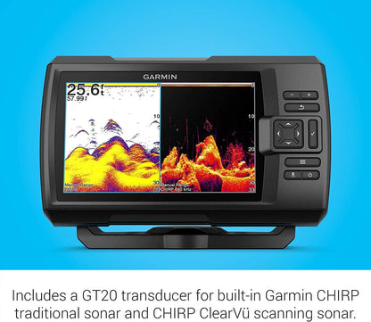 Garmin Striker Vivid 4cv Bundle with Transducer and Protective Cover, 4-inch Color Fishfinder, Vivid Scanning Sonar Color Palettes 010-02550-00