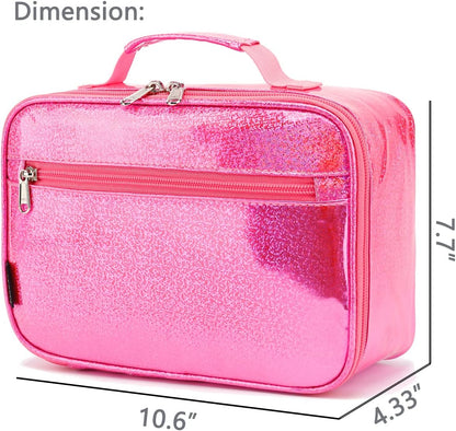 FlowFly Kids Lunch Box Insulated Soft Bag Mini Cooler Back to School Thermal Meal Tote Kit for Girls, Boys, Black