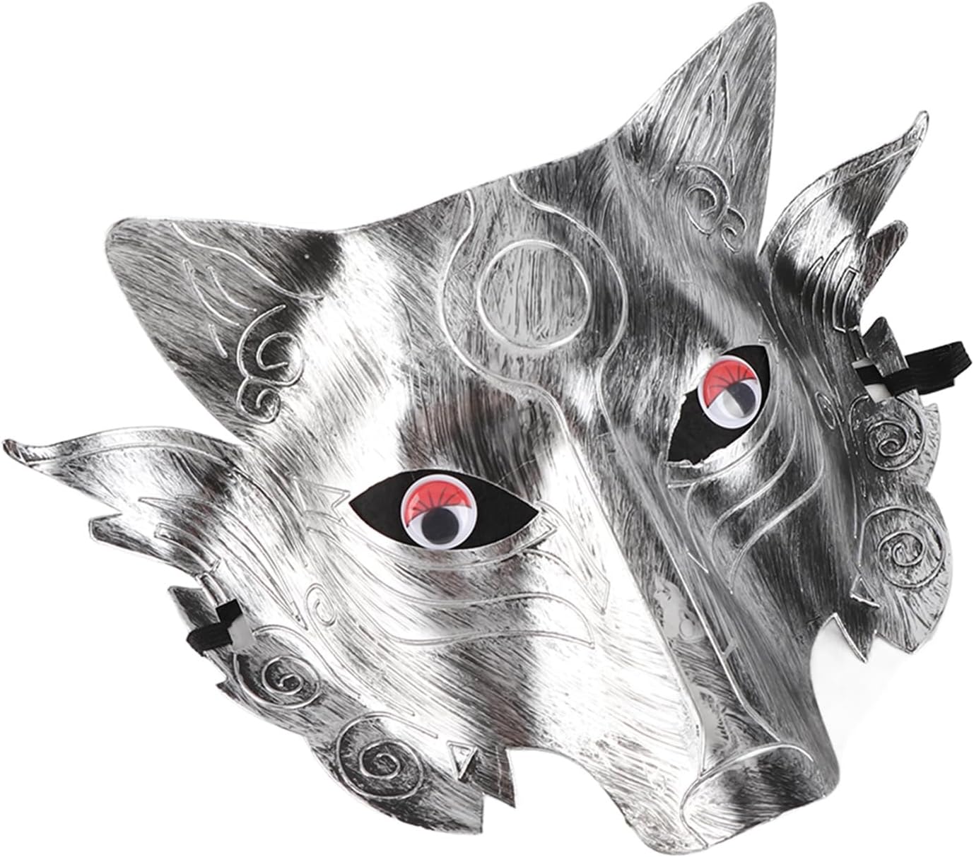 Aoaoy Wolf Head Mask, Halloween Cosplay Mask Realistic Eyes Full Face Masks with Elastic Band for Halloween Party (silver)