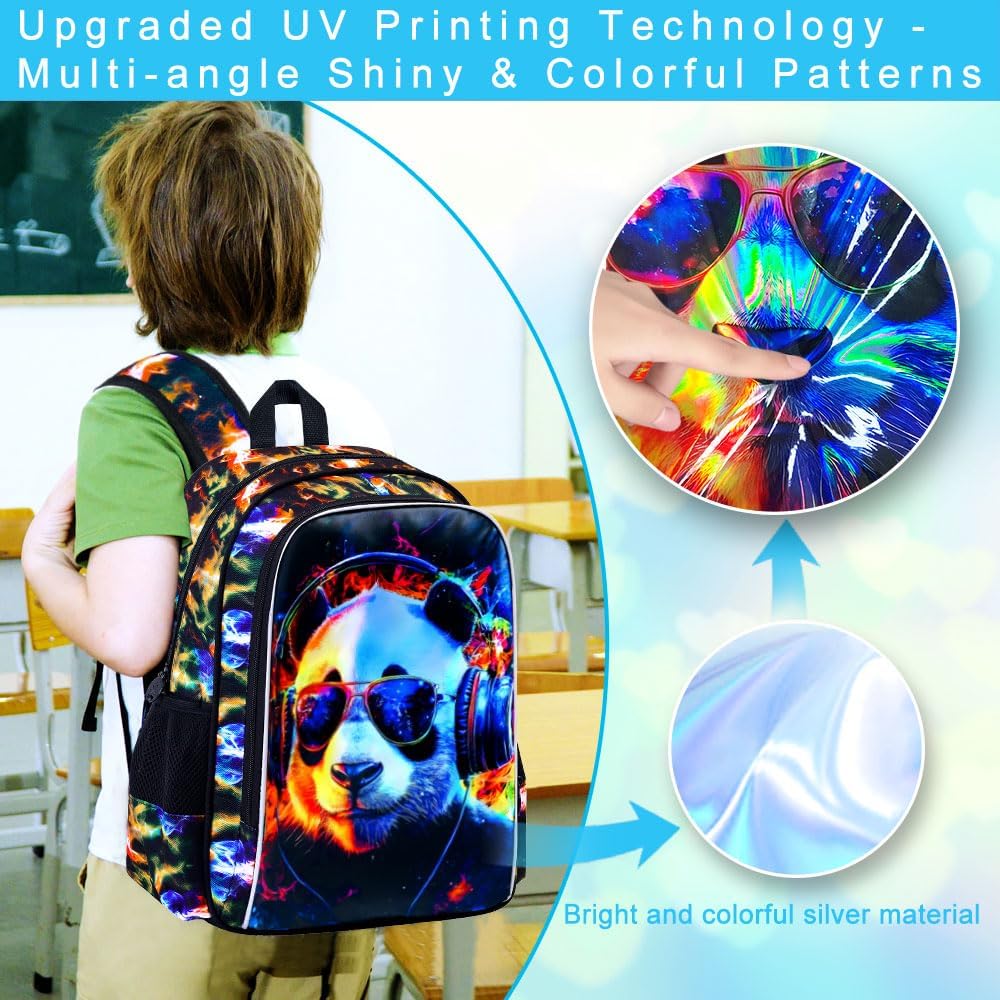 3pcs Backpack for Boys and Girls, 16” Kids Kindergarten Bookbag with Lunch Box, Cute Elementary Backpacks for Boy Girl