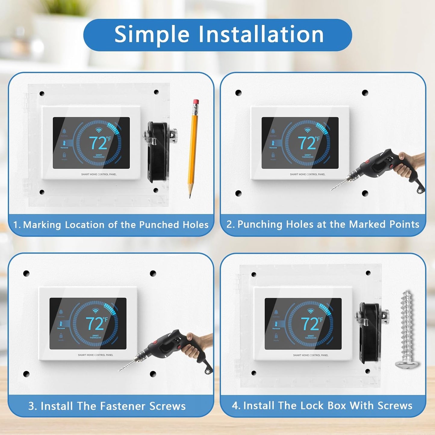 ClarityCraze Universal Thermostat Lock Box, Clear Guard, AC Control, Fits Thermostats Up to 6.88" H x 4.25" W or Smaller