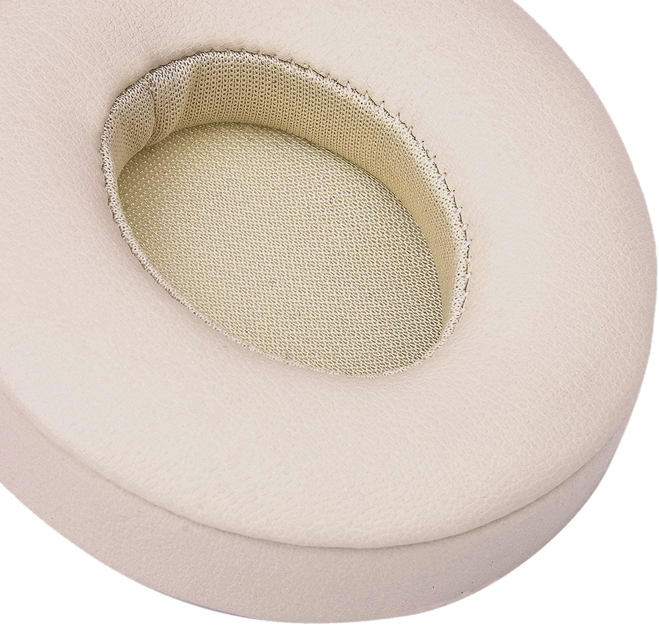 SoloWIT® Ear Pads Cushions Replacement, Earpads for Beats Solo 2 & Solo 3 Wireless On-Ear Headphones with Soft Protein Leather, Stronger Adhesive, Noise Isolation Memory Foam - White
