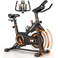 DMASUN Exercise Bike, Silent Magnetic Resistance Stationary Bike for Home with App Compatible, 330 LBS Capacity, Indoor Bike with Comfortable Seat Cushion and Tablet Holder