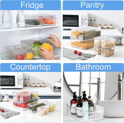 Pure Future 50-Piece Large Airtight Food Storage Containers with Lids, BPA-Free Stackable & Microwave Safe Kitchen Set for Meal Prep, Freezer Use - 25 Containers & Lids, Leakproof Design