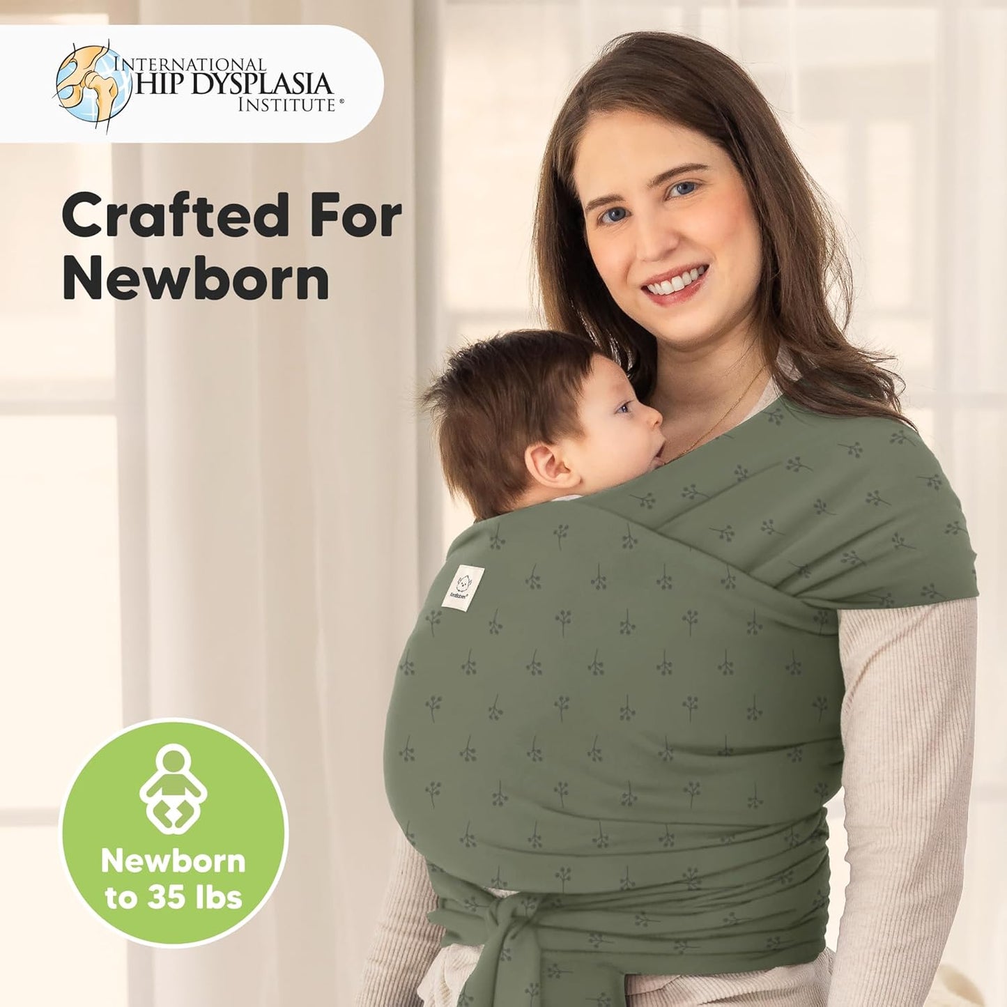 KeaBabies Baby Wrap Carrier - All in 1 Original Baby Carrier Newborn To Toddler Sling, Easy to Wear, Hands Free Bonding, Lightweight, Breathable Infant Wraps (Trendy Black)