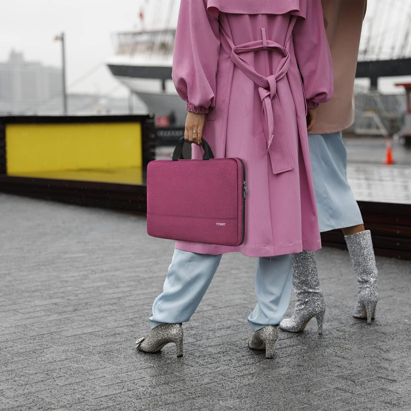 Ytonet Laptop Sleeve, 15.6 inch TSA Laptop Bag Laptop Case Water Resistant Computer Carrying Bag Compatible for Lenovo, HP, Dell, Asus Notebook, Gifts for Men Women, Grey