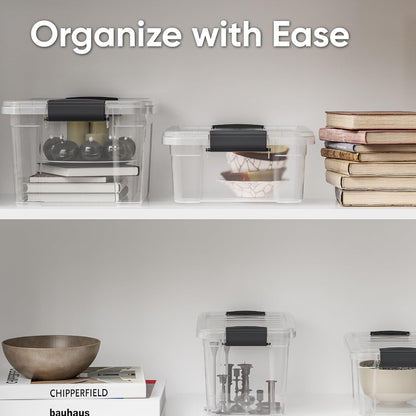 Superio Storage Bins with Lids- 3 Pack, 1.85 Qt Clear Boxes for Organizing, Stackable Plastic Containers- BPA Free, Non-Toxic, Odor Free, Organizer for Home, Office, Dorm