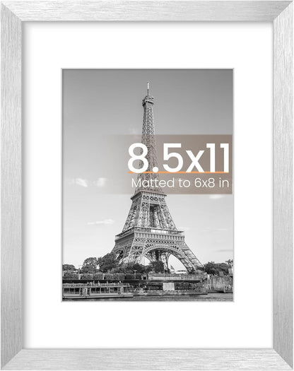 upsimples 11x14 Picture Frame, Display Pictures 8x10 with Mat or 11x14 Without Mat, Wall Hanging Photo Frames, Black