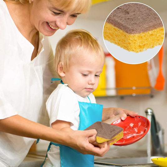 MAQIHAN 10PCS Natural Sponges for Dishes - Biodegradable Sponges Kitchen Eco Friendly Dish Sponge Non-Scratch Sponges for Cleaning Kitchen - PuriLite