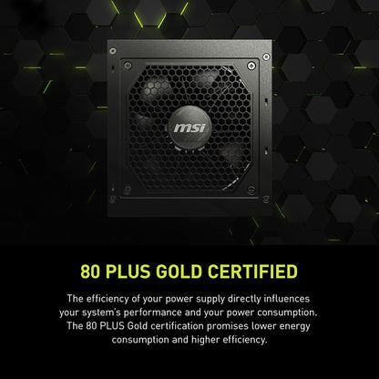 MSI MAG A750GL PCIE 5 Gaming Power Supply - Full Modular - 80 Plus Gold Certified 750W - Compact Size - ATX PSU - PuriLite