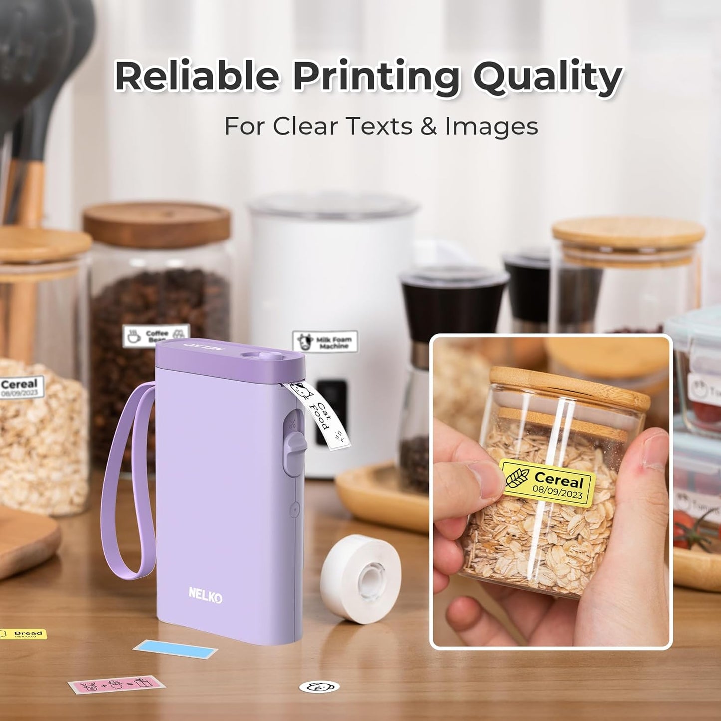 Label Maker Machine with Tape, P21 Portable Bluetooth Label Printer, Wireless Built-in Cutter Sticker Maker Mini Label Makers with Multiple Templates for Organizing Storage Office Home, Black
