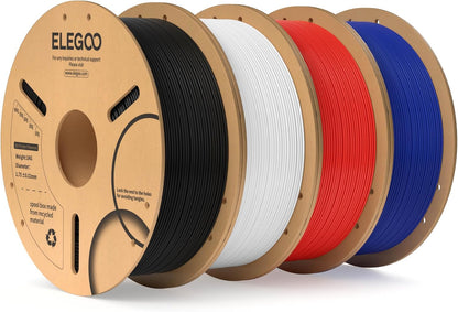 ELEGOO PLA Filament 1.75mm Black 1KG,3D Printer Filament Dimensional Accuracy +/- 0.02mm,1kg Cardboard Spool(2.2lbs) 3D Printing Filament Fits for Most FDM 3D Printers