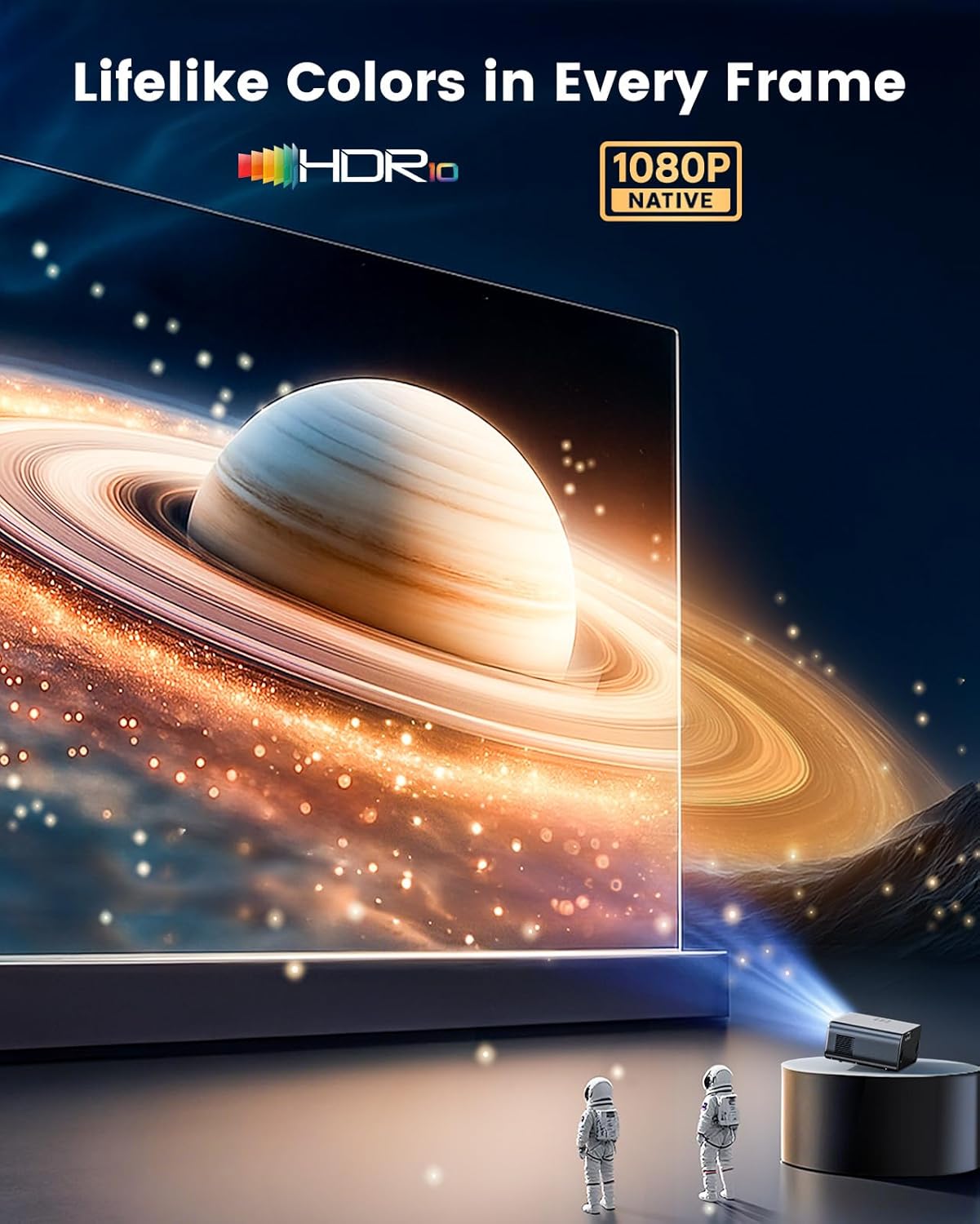 Smart Projector【Official Google TV/Dolby】Projector 4K with ARC and HDR10, WiMiUS Native 1080P Movie Projector with Autofocus/Keystone, Wi-Fi6 and Two-Way Bluetooth Home Projecteur for Indoor & Outdoor