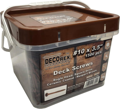 #8 x 3" Deck Screws | Square Drive | Bugle Head | Brown Ruspert | 100pcs Box