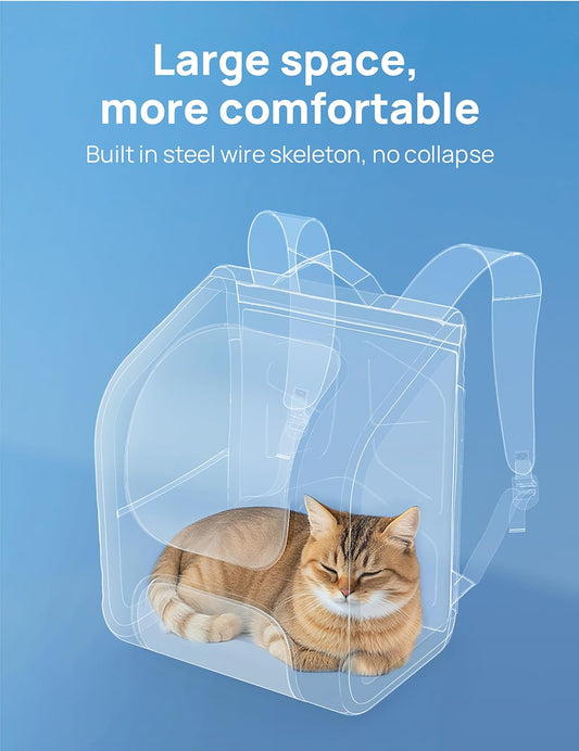 Pecute Bubble Cat Backpack, Large Space Cat Backpack Carrier with Breathable Mesh, Cat Carrier with Space Capsule Clear Bubble Window for Kitten and Puppy, Used in Travel Hiking Walking Outdoor,Green - PuriLite