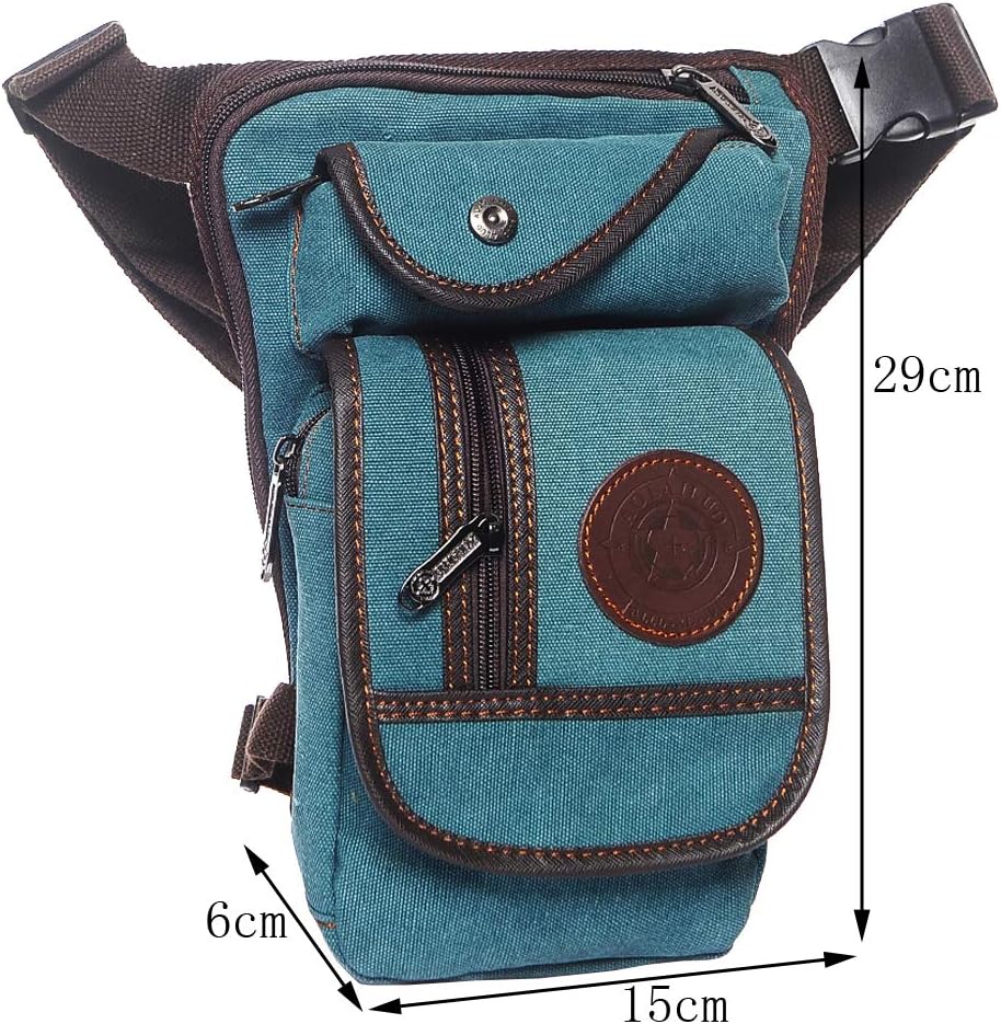 Motorcycle Drop Leg Bag Nylon Waist Pack for Men Women Travel Hiking Tactical Cycling Bike Ride Riding Crossbody Shoulder Fanny Pouch