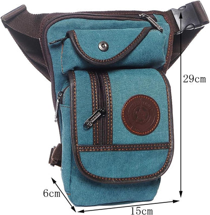 Motorcycle Drop Leg Bag Nylon Waist Pack for Men Women Travel Hiking Tactical Cycling Bike Ride Riding Crossbody Shoulder Fanny Pouch