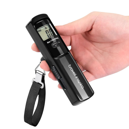travel inspira Luggage Scale Battery-Free, Travel Essentials, Portable Handheld Digital Suitcase Weight Scale for for Travel Accessories, 110lbs/50kg