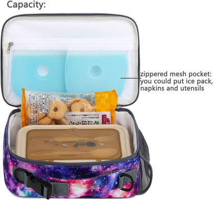 FlowFly Kids Lunch Box Insulated Soft Bag Mini Cooler Back to School Thermal Meal Tote Kit for Girls, Boys, Black