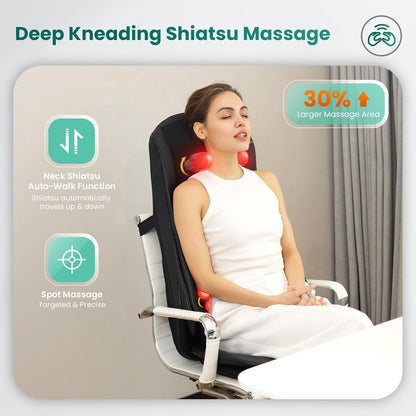 Snailax Shiatsu Neck and Back Massager with Heat Compression, Electric Massage Chair Pad for Neck Back, Massage Chair Full Body for Home Office Use, Gifts for Men, Women