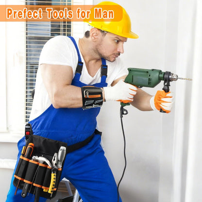 Super Strong Magnetic Wristband with Tool Pouch – DIY Tool Holder Bracelet for Men (Tools Not Included) - PuriLite