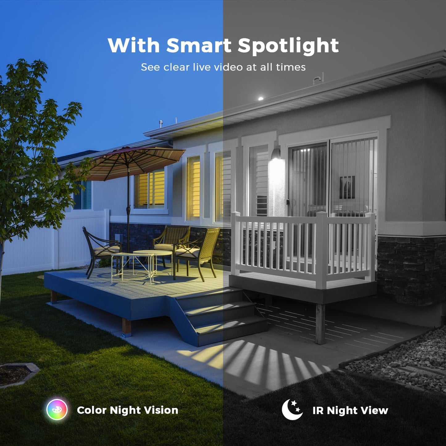 4K 8MP Dual Lens Security Camera Outdoor, 2.4Ghz/5Ghz WiFi 360°PTZ Camera Surveillance Exterieur, Auto Tracking, Human Detection, Color Night Vision, 2-Way Audio, IP66 Waterproof