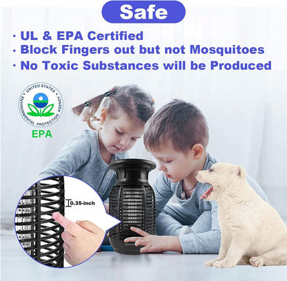 2 Pack Bug Zapper Electric Fly Swatter Zapper - Indoor Outdoor Zapping Racket for Pest Control - Safe to Touch with 3-Layer Safety Mesh