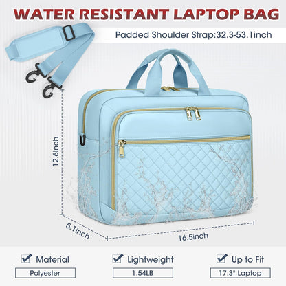 Laptop Bag 17 Inch Laptop Briefcase for Women Waterproof Computer Messenger Bag Professional Laptop Case for Business Work - PuriLite