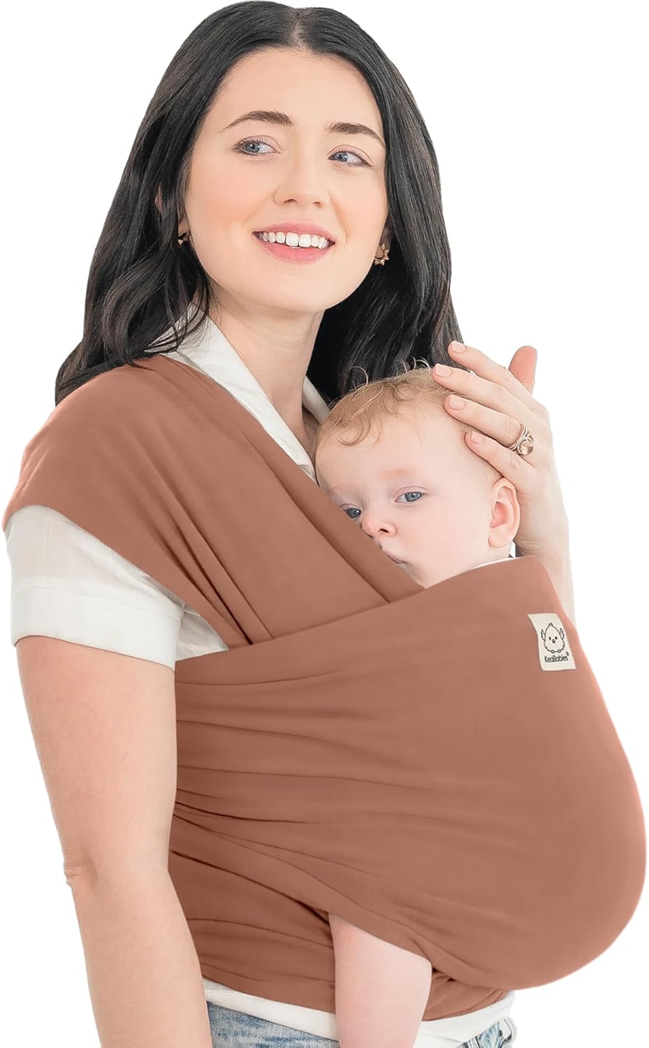 KeaBabies Baby Wrap Carrier - All in 1 Original Baby Carrier Newborn To Toddler Sling, Easy to Wear, Hands Free Bonding, Lightweight, Breathable Infant Wraps (Trendy Black)