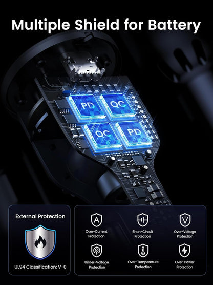 UGREEN 130W Car Charger USB C Fast Charger (with 100W USB C Cable) PD3.0 QC4.0 PPS Fast Charging Car Adapter Compatible with Dell XPS, MacBook, iPhone 16 15 14 Pro Max, Galaxy S25 S24 Ultra, iPad Pro