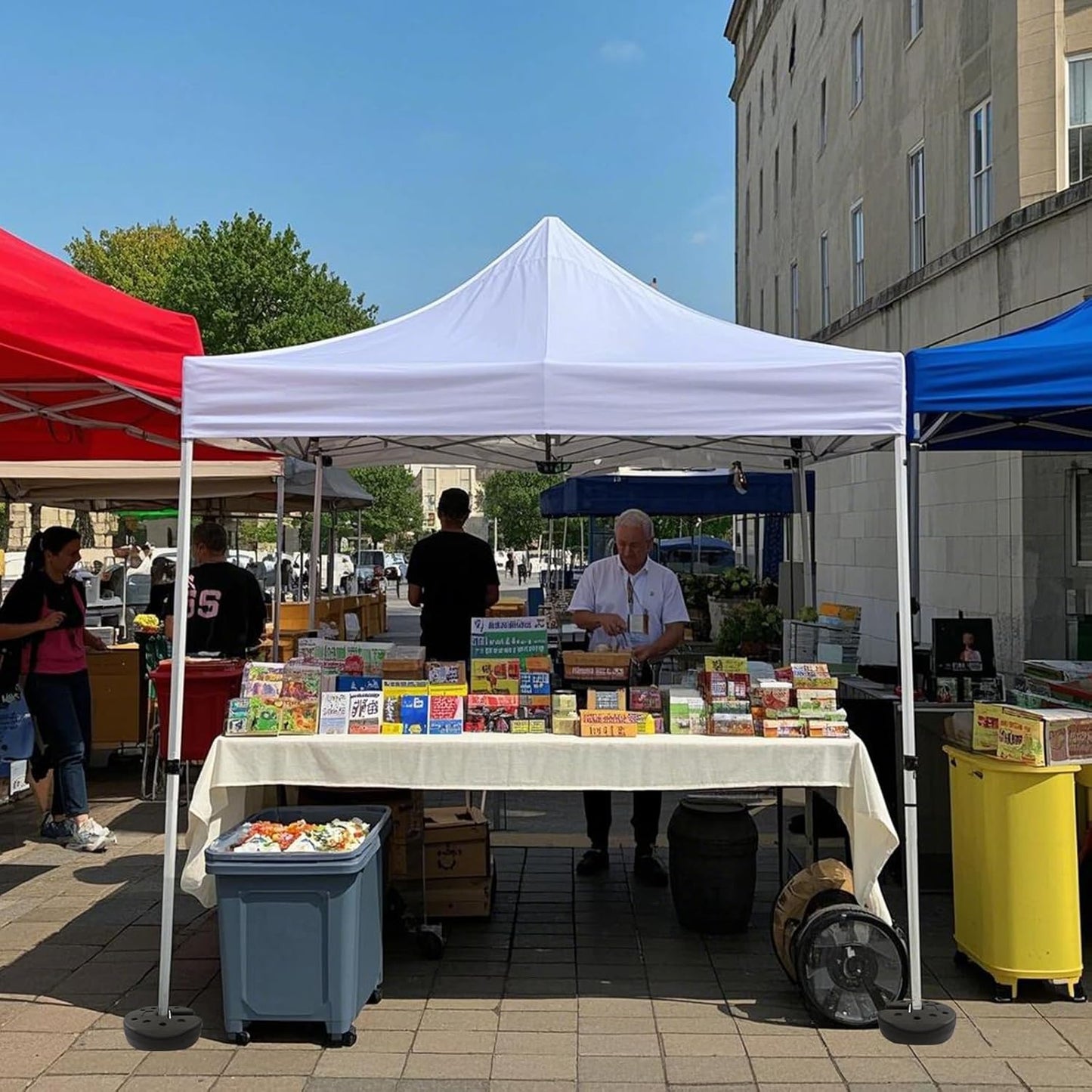 T&Jero Square Heavy Duty Canopy Weights for Legs of Pop Up Tent Gazebo Set of 4, 28 lb