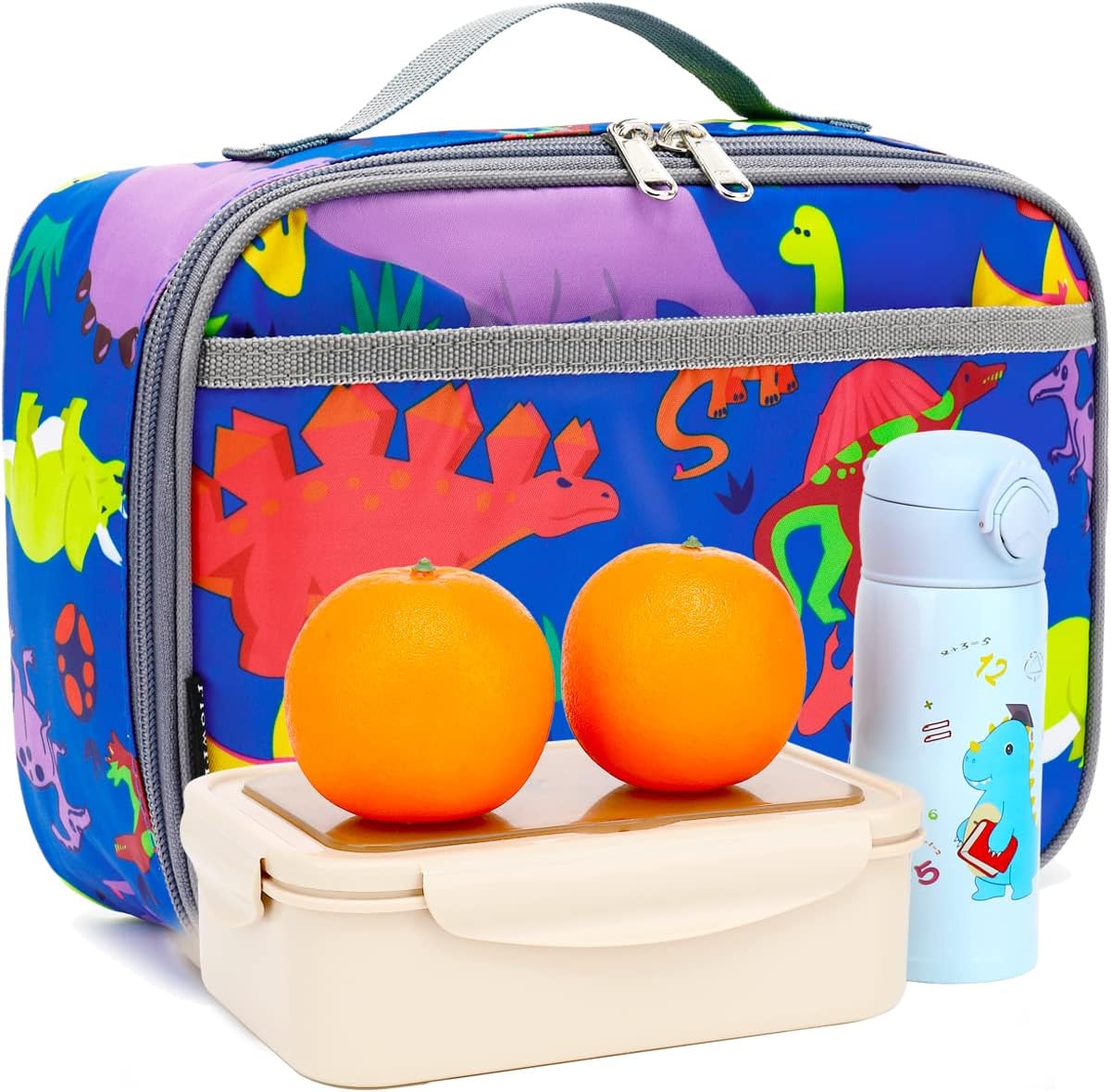 FlowFly Kids Lunch Box Insulated Soft Bag Mini Cooler Back to School Thermal Meal Tote Kit for Girls, Boys, Black