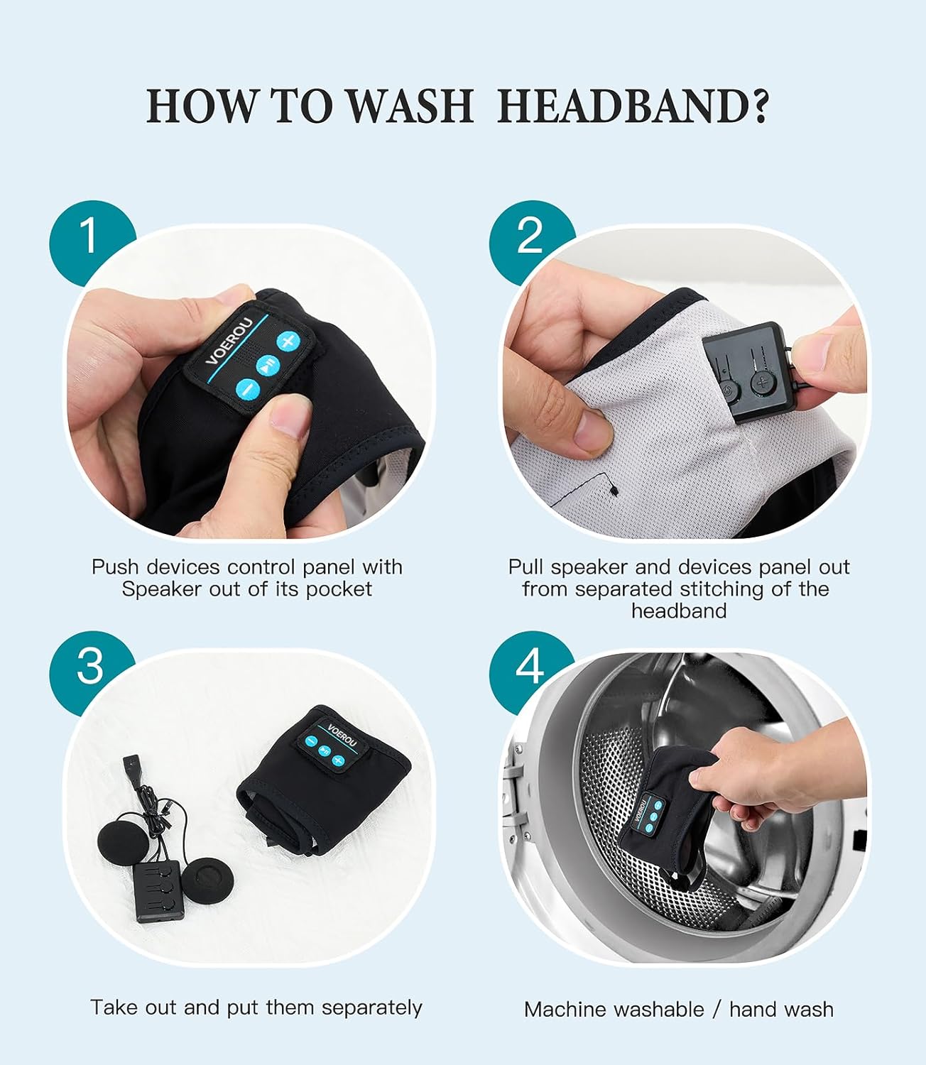 Sleep Headphones Bluetooth Headband, Voerou Wireless Sleeping Headphones Earbuds Sleep Mask with Stereo Speakers-Cool Tech Gadget for Men Women,Perfects for Sleep Workout Running Yoga Travel Insomnia