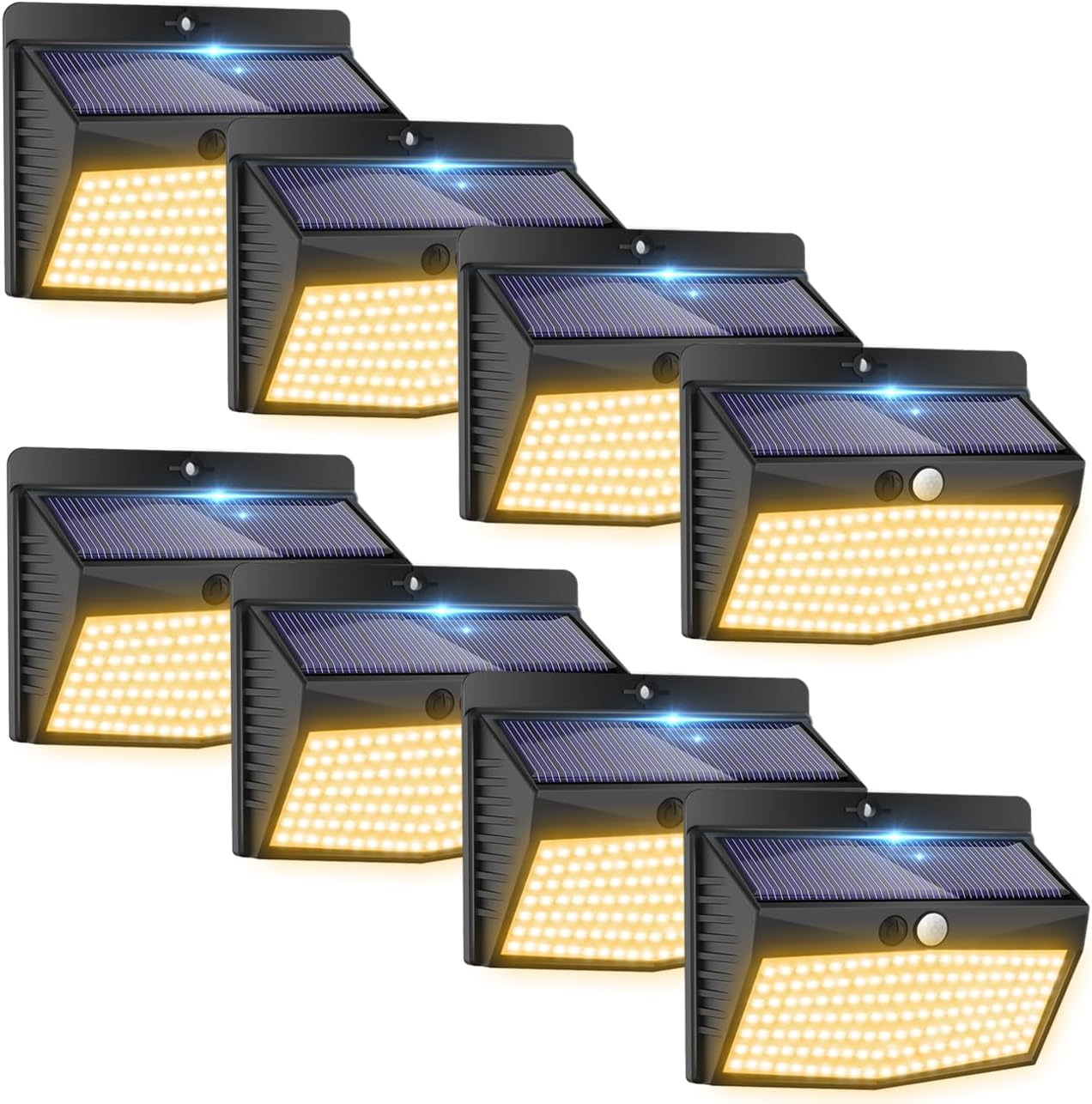 Solar Lights Outdoor, [ 8 Pack/138LED ] Solar Motion Sensor Light Outdoor with 3 Lighting Modes Wireless Waterproof Solar Wall Lights Solar Security Lights for Fence Yard Garden Deck Garage