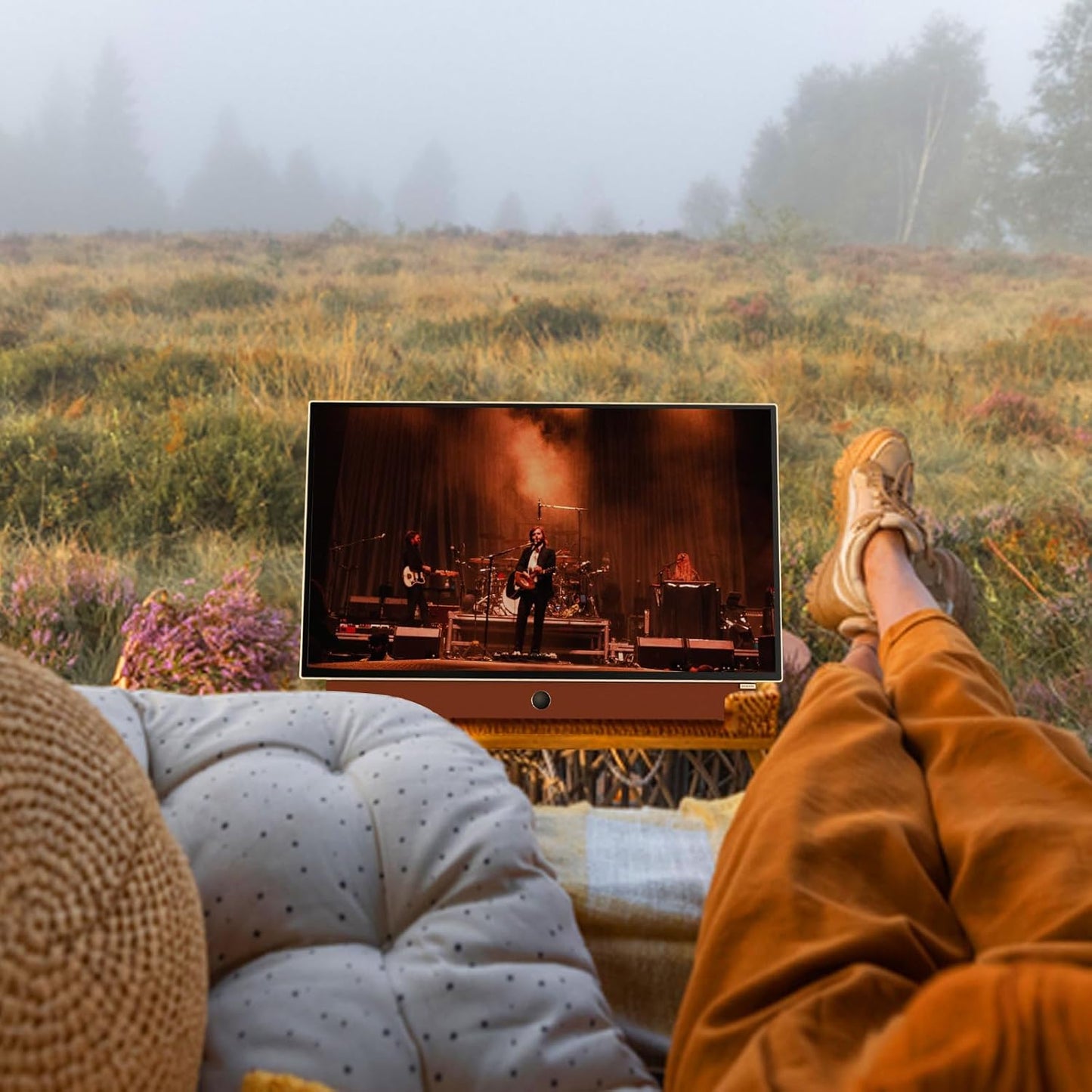 Skyworth 24-Inch Portable Smart Display with Google TV, 3-Hour Battery Life 24P100 Companion Series 1080P FHD, HDR10, Dolby Audio, LED, Bluetooth Remote, Built-in Chromecast and Google Assistant