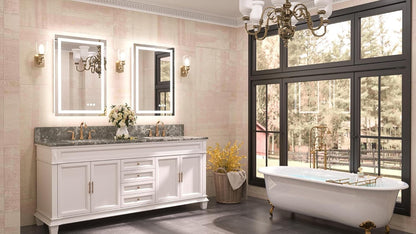 TETOTE LED Bathroom Mirror 20x28 Frontlit & Backlit Lighted Vanity Mirror Anti Fog Stepless Dimmable 3 Colors White/Warm/Natural,Double Lights,Wall-Mounted(Horizontal/Vertical)