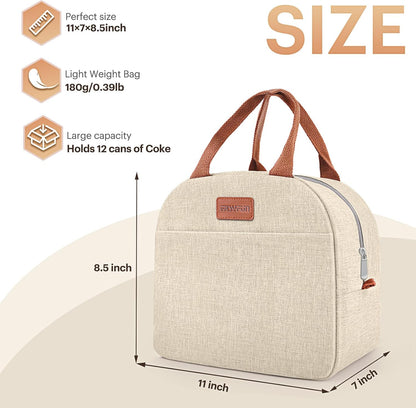 Lunch Bag for Women & Men Adult Insulated Lunch Box, Small Leakproof Cooler Food Lunch Containers Reusable High Capacity Lunch Tote Bags for Work, Travel, Outdoor