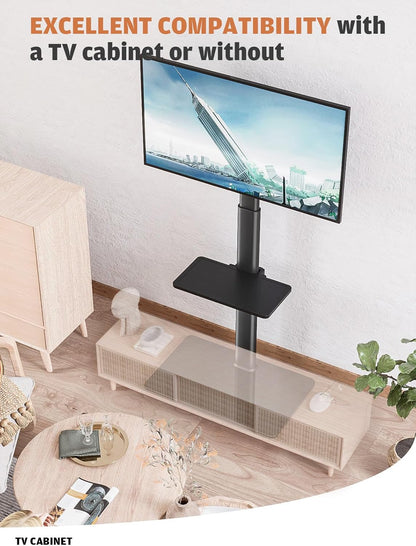 Universal TV Stand with Mount 80 Degree Swivel Height Adjustable and Tilt Function for 27 to 65 inch LCD, LED OLED TVs,HT1002B