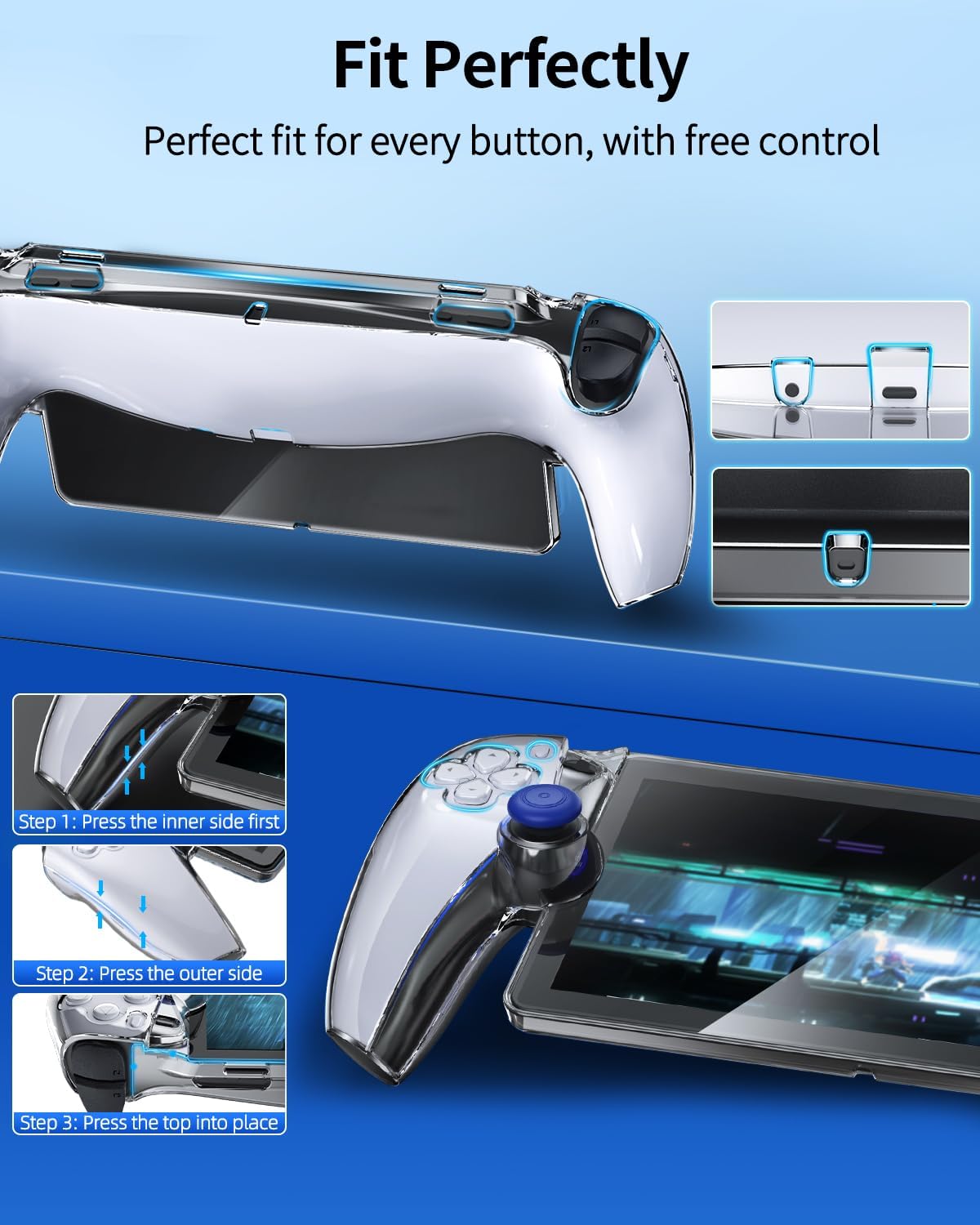FYOUNG Carrying Case Accessories for PlayStation Portal, Full Protection Bundle with Tempered Glass Screen Protector, Protective Cover, Hard Shell Portable Travel Bag for PS5 Portal Remote Player