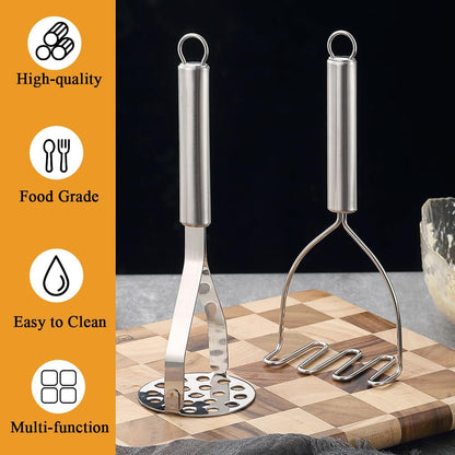 Purilite Select Dual-Head Stainless Steel Potato Masher Set