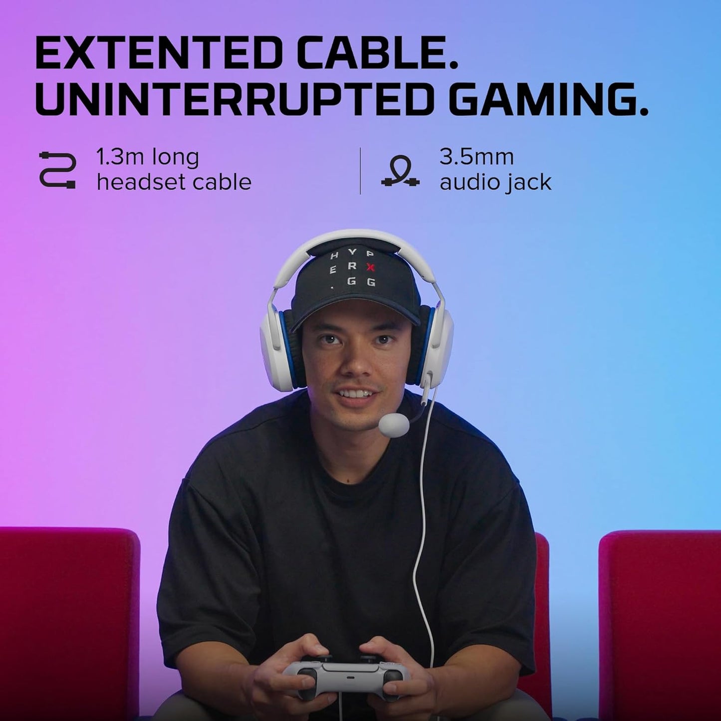 HyperX Cloud Stinger 2 Core – PC Gaming Headset, Lightweight Over-Ear Headset with mic, Swivel-to-Mute mic Function, DTS Headphone:X Spatial Audio, 40mm Drivers,Black