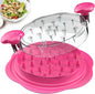 Large Chicken Shredder Tool with Twist, Ergonomic Handle & Anti-Slip Base – Visible Meat Shredder for Chicken, Pork, Beef, BPA-Free, Includes Cleaning Brush, Hot Pink - PuriLite