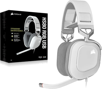 Corsair HS80 RGB USB Premium Gaming Headset with Dolby Audio 7.1 Surround Sound (Broadcast-Grade Omni-Directional Microphone, Memory Foam Earpads, High-Fidelity Sound, Durable Construction) Carbon