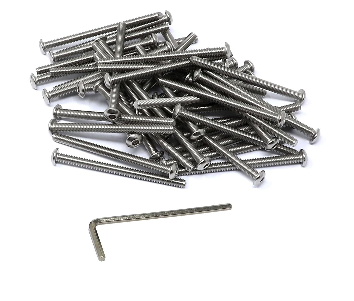 iexcell 50 Pcs M6 x 20mm Thread Pitch 1 mm Stainless Steel 304 Hex Socket Button Head Cap Screws Bolts Kit