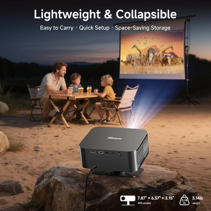 [Netflix Licensed /1200ANSI/Auto Focus Keystone] 4K Outdoor Projector with WiFi and Bluetooth, Smart Portable Proyector with Built in Apps Netflix/YouTube/PrimeVideo & Dolby, Home Theater with HDR10+